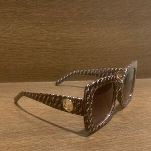 Fendi Black and Gold Geometric Sunglasses